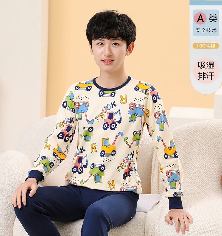 OLDER CHILDRENS PAJAMAS COTTON AUTUMN AND WINTER HOME WEAR YOUTH AUTUMN CLOTHES AUTUMN PANTS COTTON 13 GIRLS 15 BOYS 18 YEARS OLD