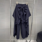 STUDIO2026年春季 新款 慵懒感假两件蝴蝶结屁帘裤 EAM 裙休闲长裤 女