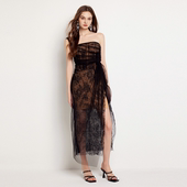 EAM STUDIO越南小众鱼骨轻纱抹胸吊带连衣裙收腰气质礼服裙网纱裙