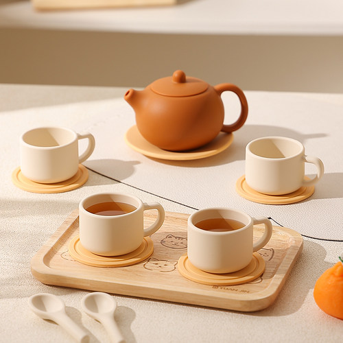 食品级硅胶儿童仿真茶壶茶具套装