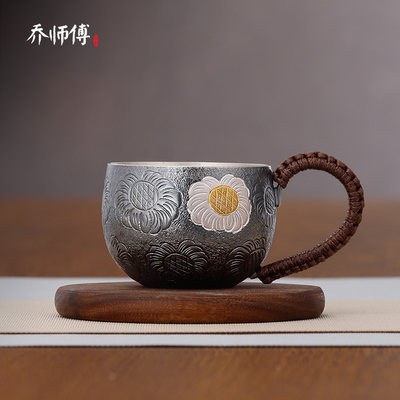 高端品茗杯茶具纯手工家用银茶