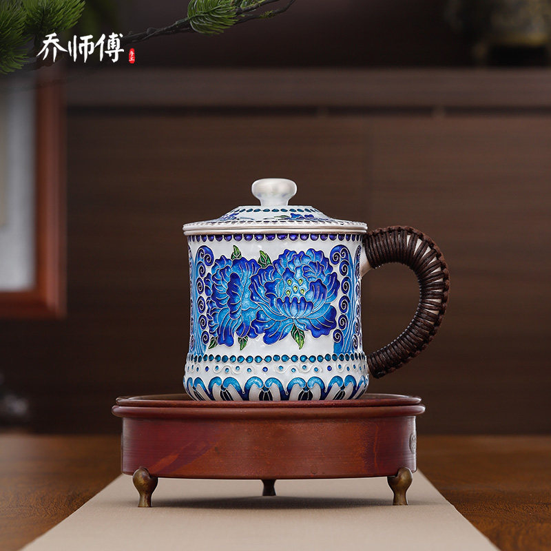 乔师傅银杯子纯银999主人杯茶缸杯办公银水杯马克杯加厚纯银茶杯