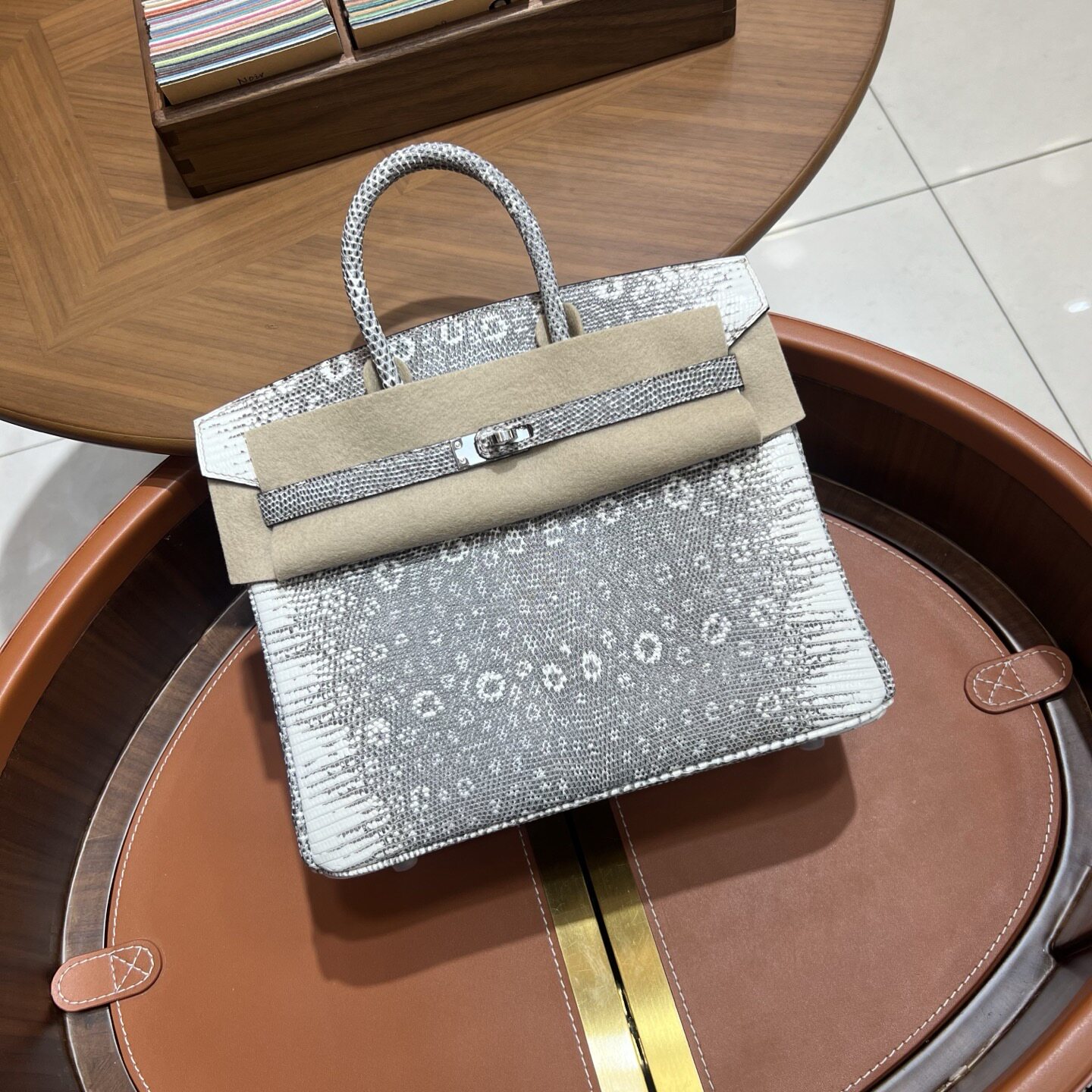 非品控玩家勿扰!蜡线手工铂金包h原色雪花银扣hcp蜥蜴皮bk25银扣