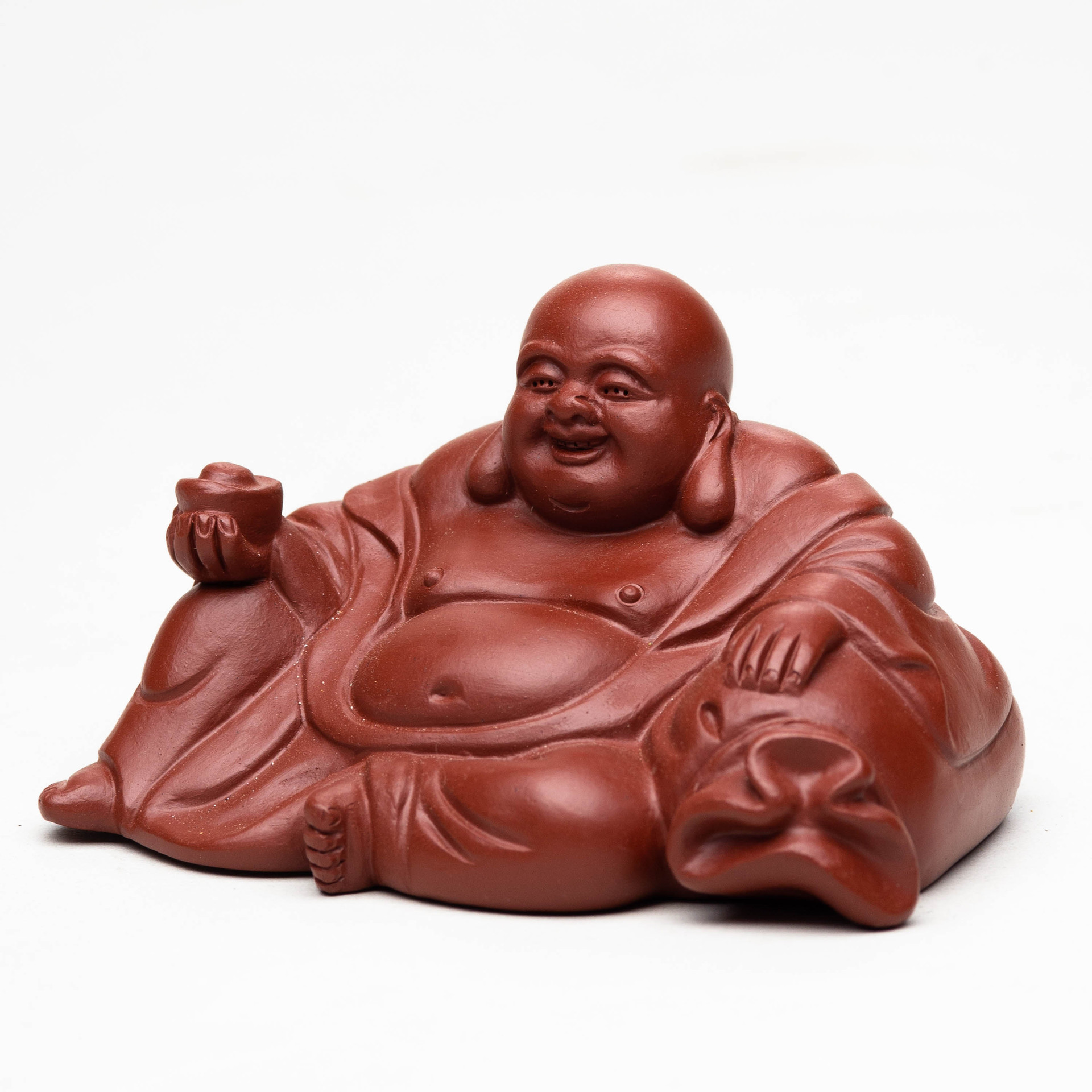 宜兴紫砂茶宠佛摆件大红袍弥勒佛如来雕塑茶具配件创意款可养茶宠