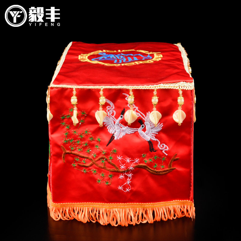 骨灰盒高档包布盖布男用女款龙凤寿盒包铺盖刺绣金银被套铺金盖银