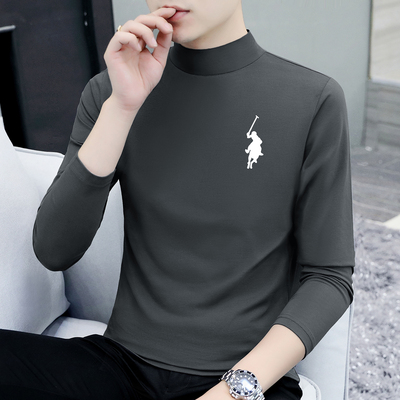 半高领打底衫男士长袖t恤纯棉