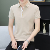 男士 翻领半袖 短袖 潮牌商务休闲有领上衣服男装 体恤 t恤夏季 polo衫