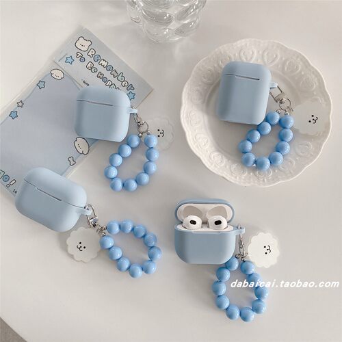 airpodspro3耳机套硅胶灰蓝小狗