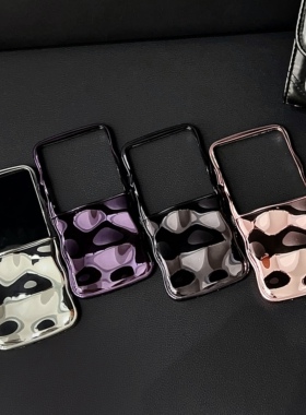 ins韩系陨石纹银色立体感适用三星Galaxy Zflip7手机壳SUMSUNG Flip6/5折叠屏zFlip4/3代男女高级感小众商务