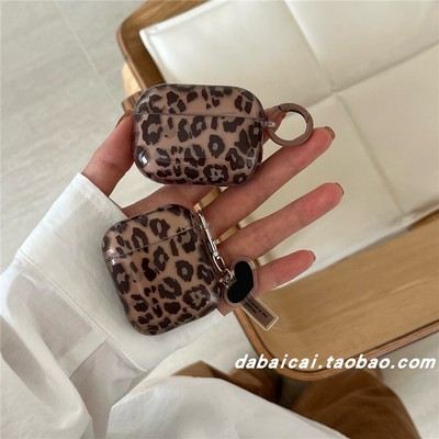 airpodspro2耳机套甜酷咖色豹纹