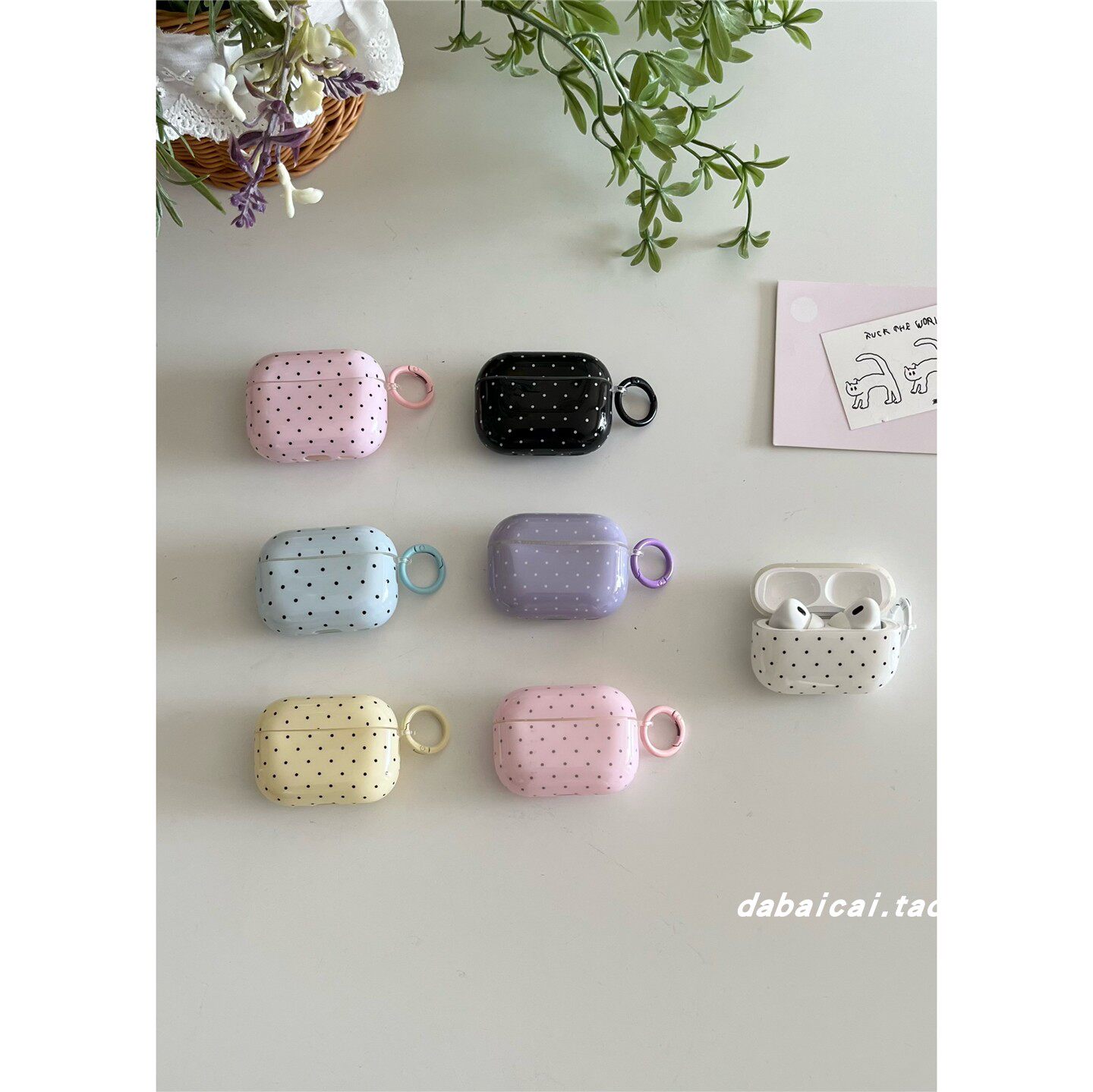 ins韩系简约黑白波点适用airpods4耳机套pro3新款airpodspro2保护套3代苹果无线蓝牙耳机壳二三代airpods1/2