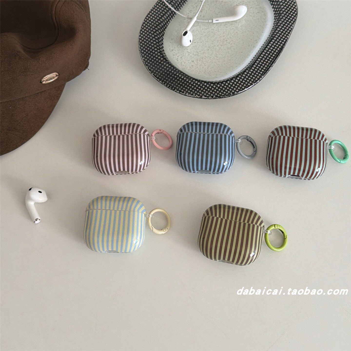 ins韩系简约竖条纹适用airpods4耳机套pro3新款airpodspro2保护套3代苹果无线蓝牙耳机壳二三代airpods1/2女