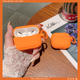 简约纯色活力橙适用AirPodsPro3代保护套1 Pods3无线蓝牙pro二代防摔情侣创意 2代苹果pro2耳机男女软可爱新款