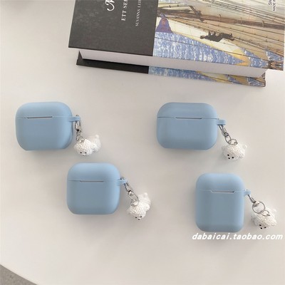 airpods4耳机套韩系灰蓝硅胶小狗