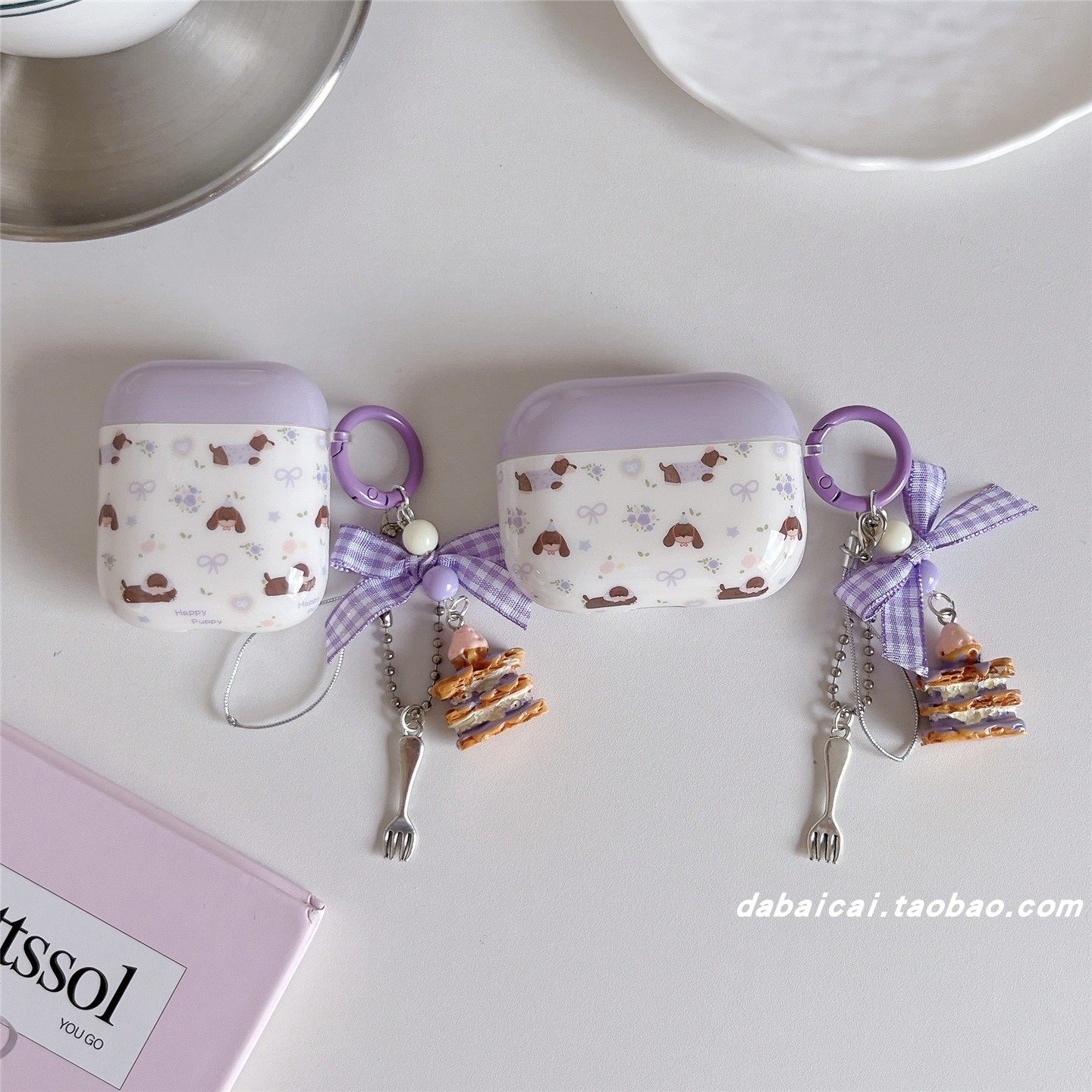 airpodspro3耳机套小碎花腊肠狗