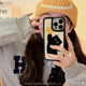 毛绒星星黑猫适用iphone16promax苹果15 13手机壳xr女x xs秋冬防摔12pro网红13pro软12小众15保护套