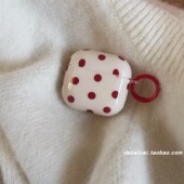 ins韩系红色波点适用airpods4耳机套pro3新款 airpodspro2保护套3代苹果无线蓝牙耳机壳二三代airpods1 2简约