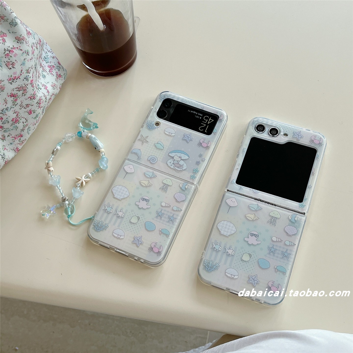 三星zflip7/6手机壳ins海洋贝壳