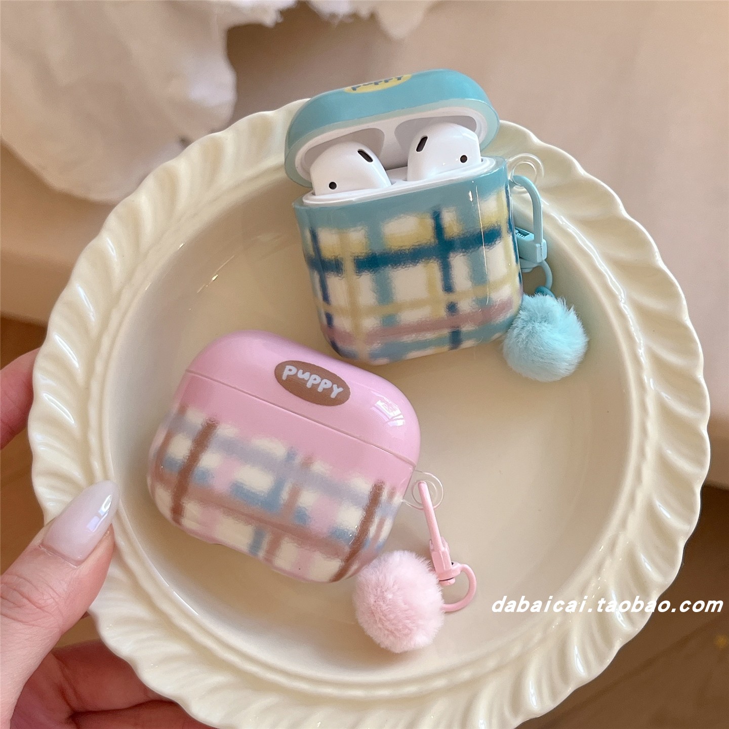 airpods4耳机套ins韩系涂鸦格纹