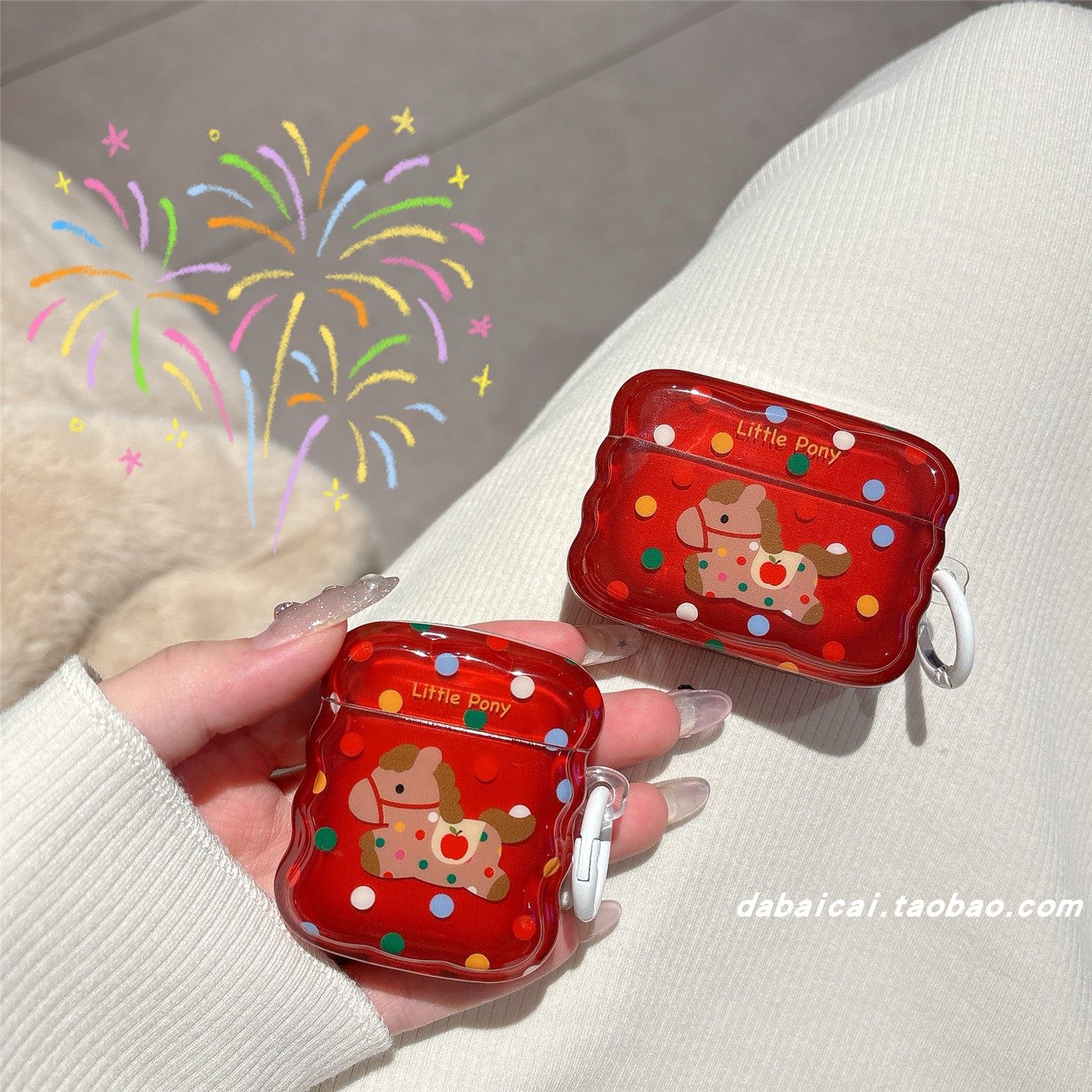 新年红马年彩色波点小马适用airpods pro3耳机套pro2无线蓝牙苹果airpods1/2代软壳4代新款3代防摔保护套男女