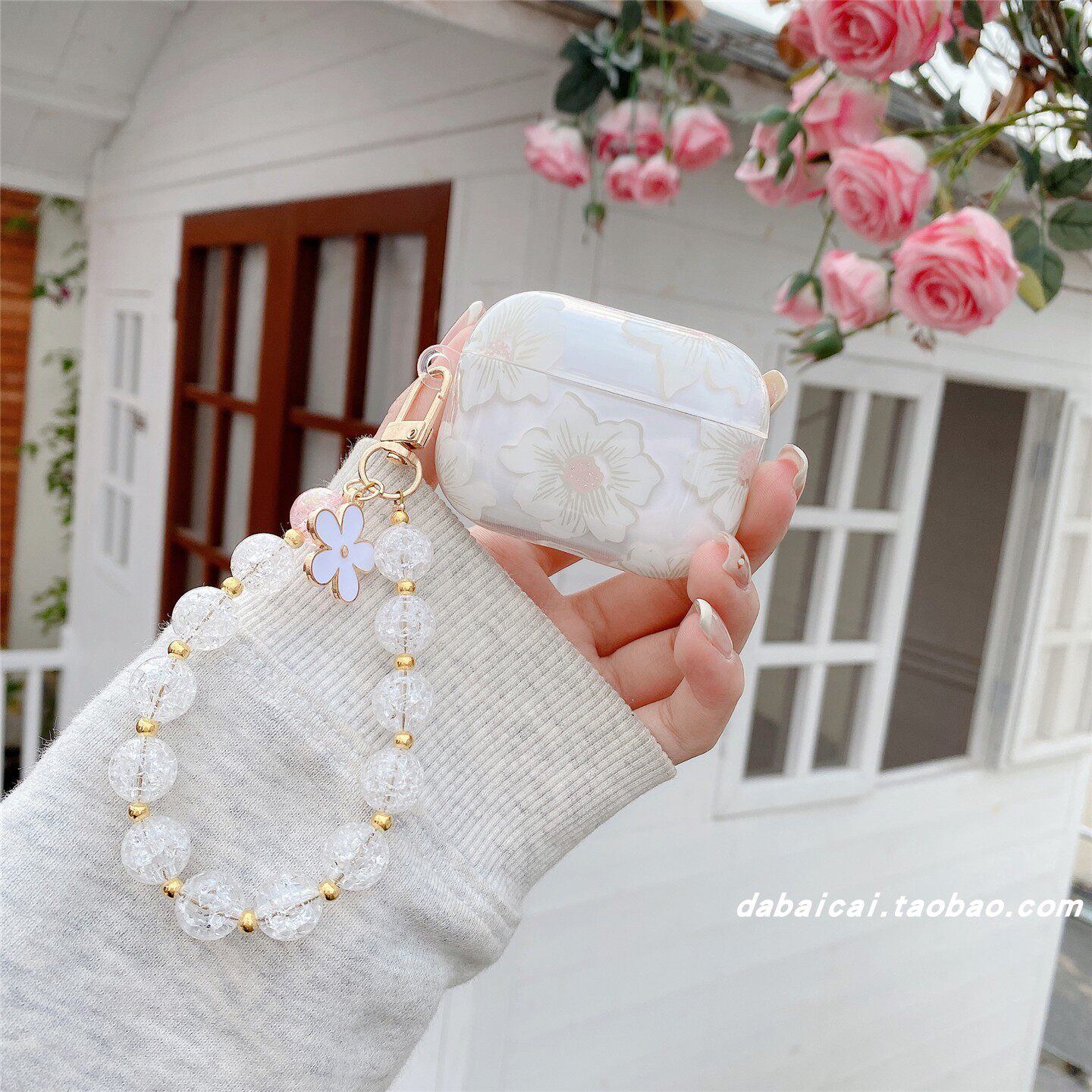 ins韩系简约白色花朵适用airpods4耳机套pro3新款airpodspro2保护套3代苹果无线蓝牙耳机壳二三代airpods1/2