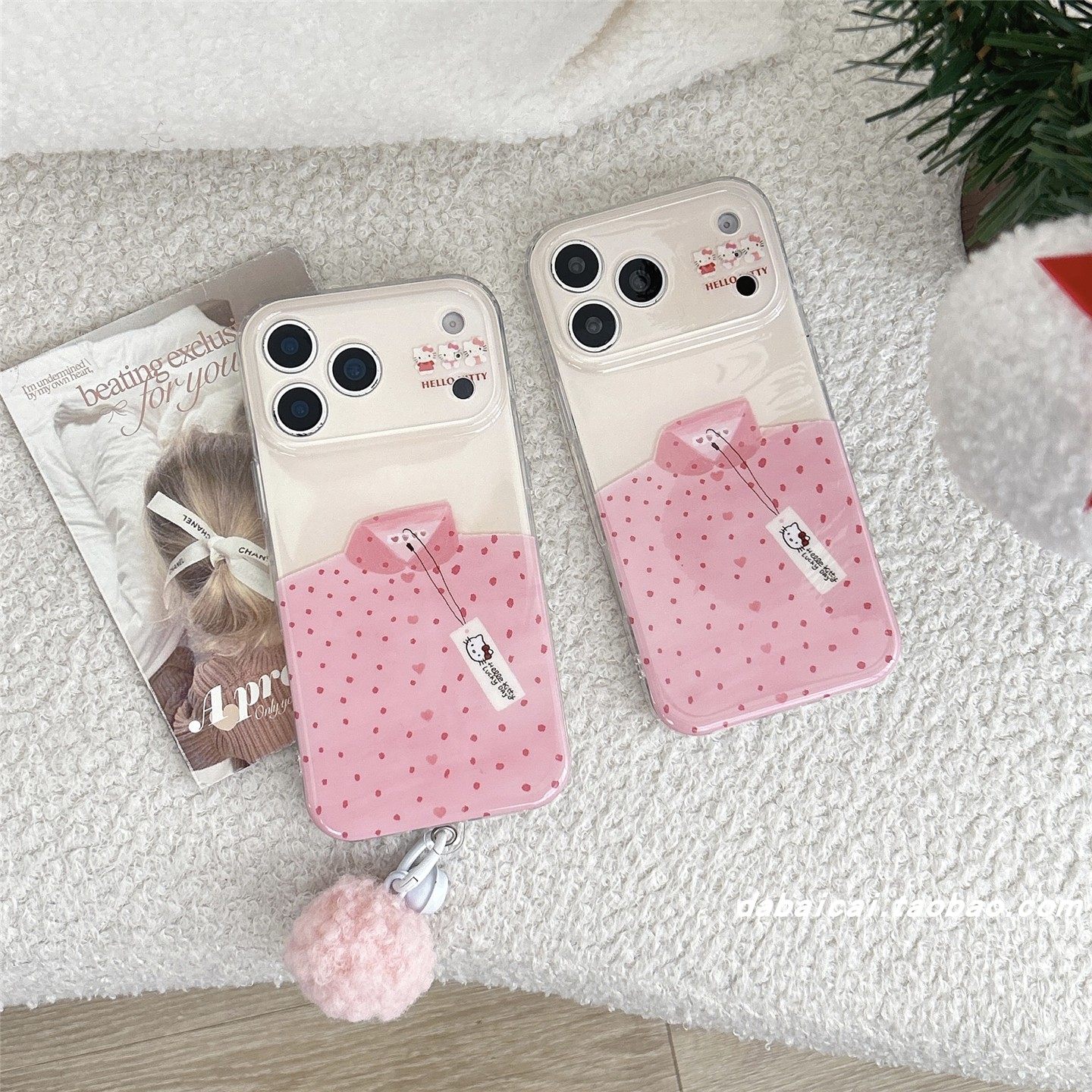 ins粉色泼墨衣服猫咪适用iphone17promax苹果16手机壳15pm新款14pro少女心17网红13pro全包防摔韩系小众创意,3C数码配件,手机保护套/壳,淘宝优惠券,粉丝福利购,淘宝优惠卷