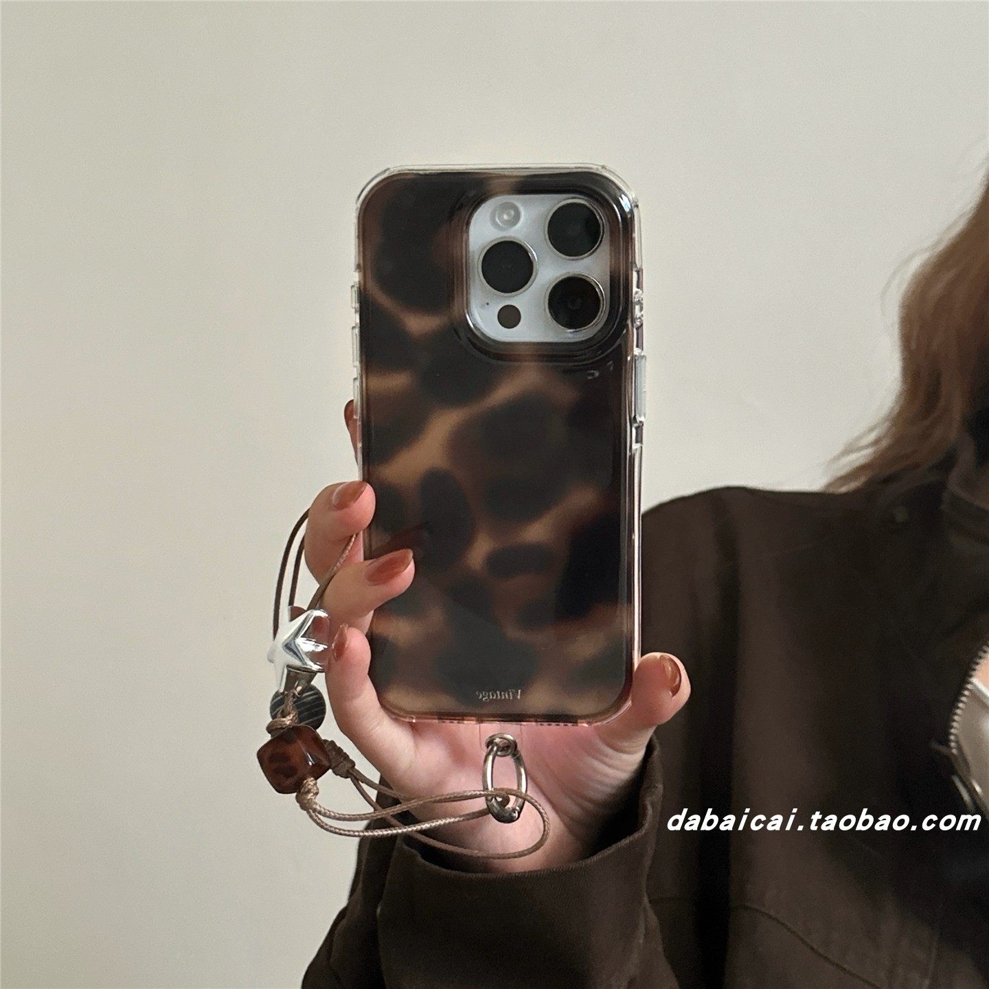 韩系琥珀豹纹手链适用苹果17promax手机壳iphone16新款15pro男女14高级感13全包16pro创意防摔小众ins高级感,3C数码配件,手机保护套/壳,淘宝优惠券,粉丝福利购,淘宝优惠卷