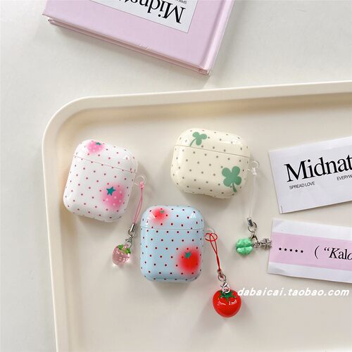 airpods4耳机套韩系波点草莓番茄