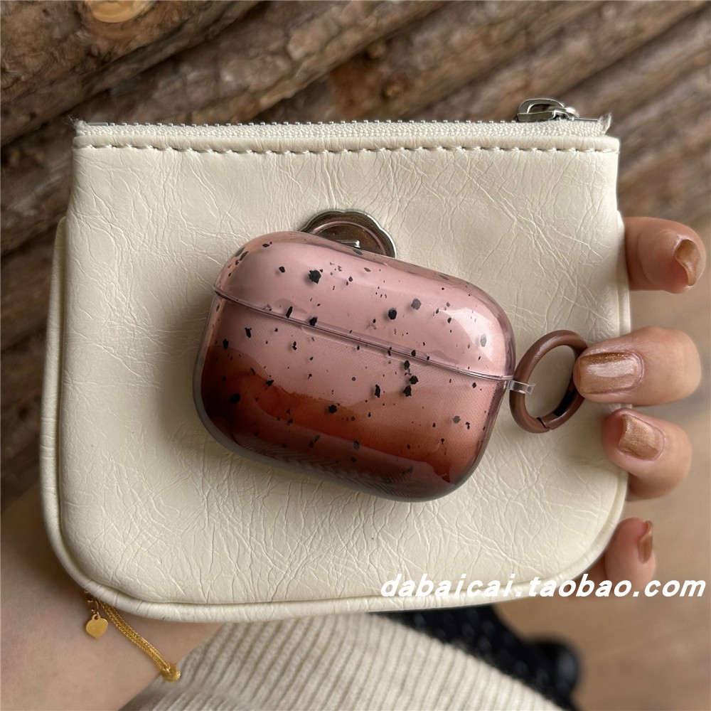 airpods4耳机套棕晕染渐变泼墨