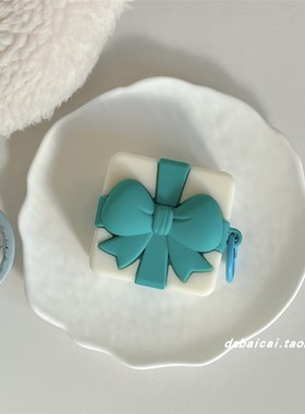 ins硅胶绿色蝴蝶结适用airpods pro3耳机套4代无线蓝牙苹果airpods1/2代软壳pro新款3代pro2防摔保护套韩系女