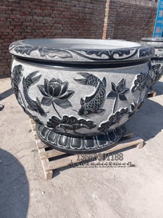 石雕鱼缸花盆青石大理石仿古新中式荷花缸庭院养鱼缸户外石头水缸