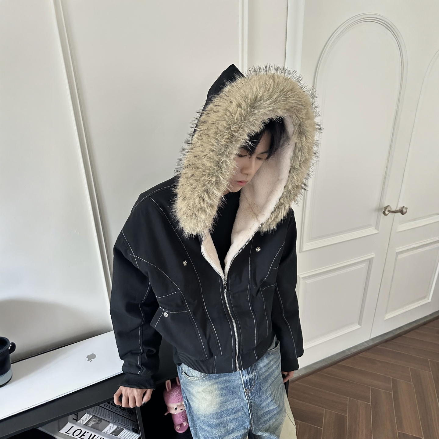 短款保暖灰色DHSS加厚可拆卸常规