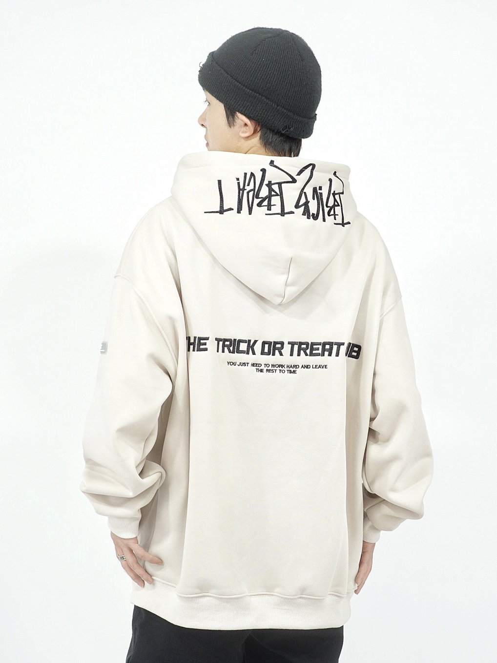 美式刺绣百搭连帽套头卫衣