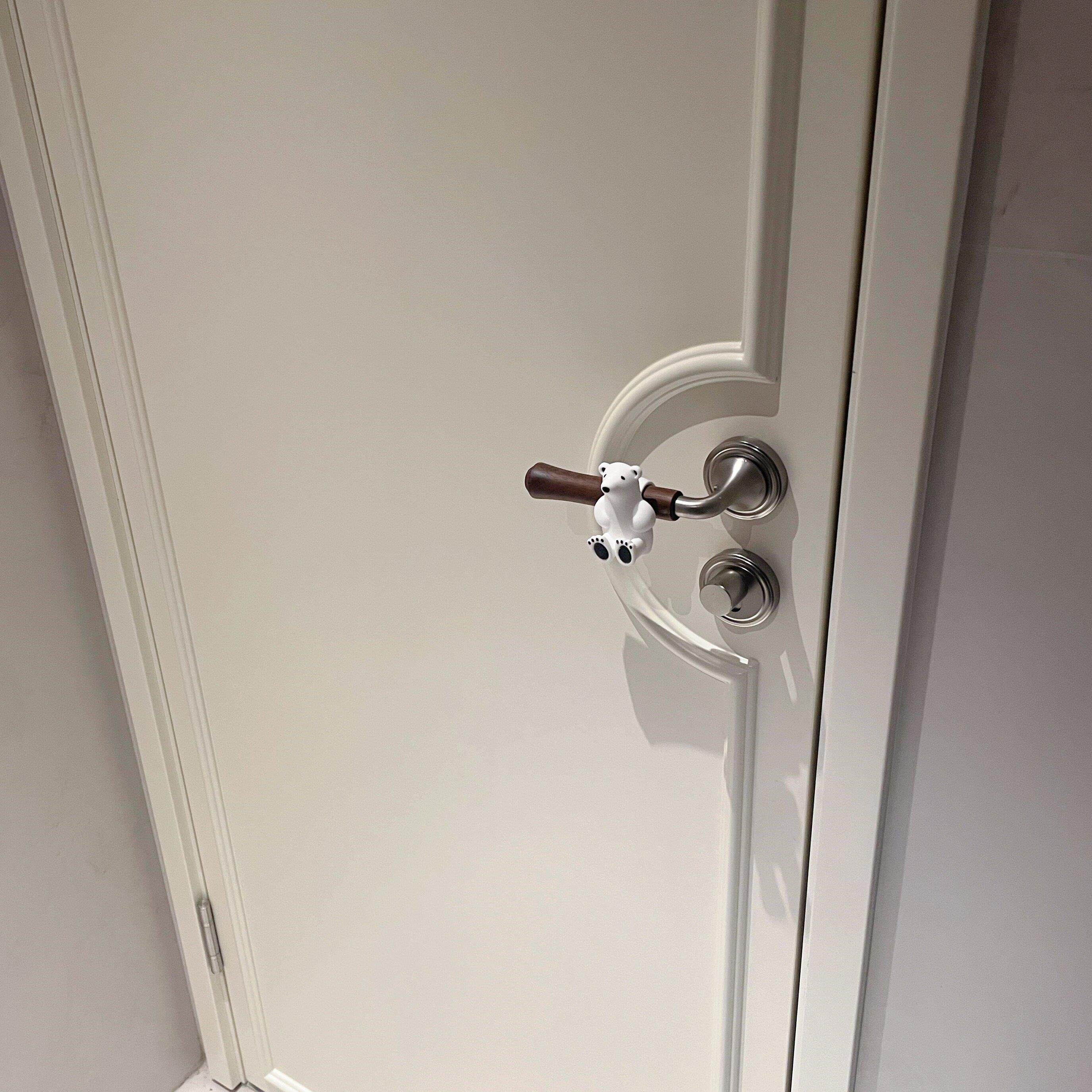 可爱北极熊防撞矽胶门后门把手防撞条门挡桌角入户门防撞缓冲器