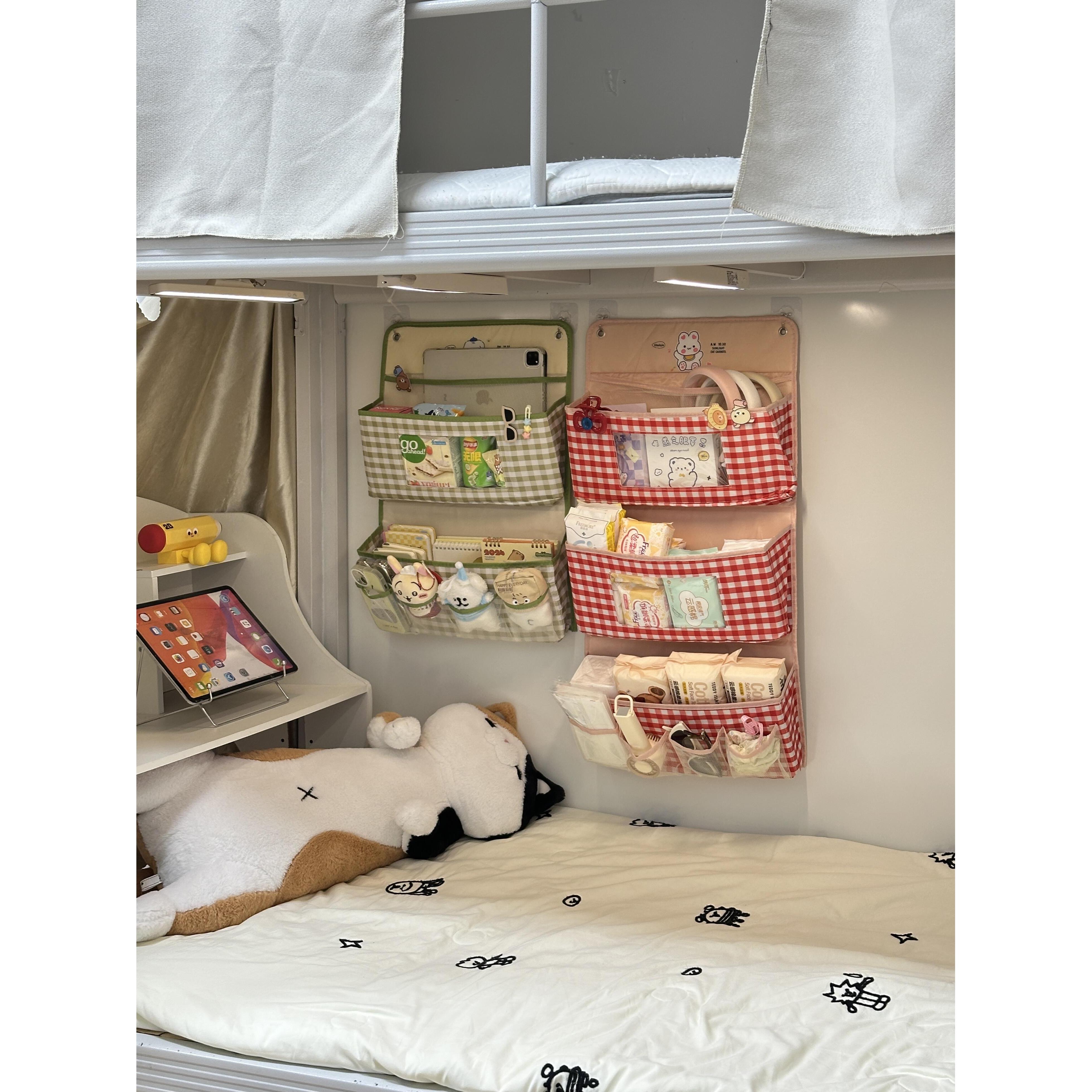 【宿舍收纳神器】可爱布艺收纳挂袋学生床上内衣袜子悬挂式置物兜