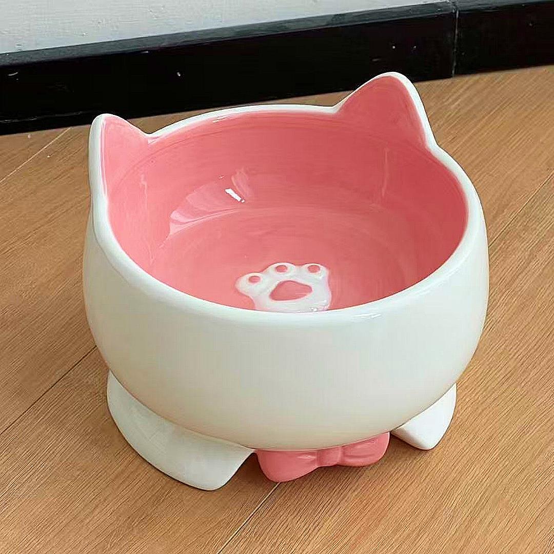 【宠物好物】陶瓷猫碗防打翻猫食盆大口径保护颈椎猫粮碗狗粮碗