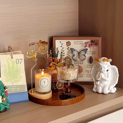 走马灯摆件客厅桌面玄关摆件水晶能量石玄关装饰家居好物创意摆件