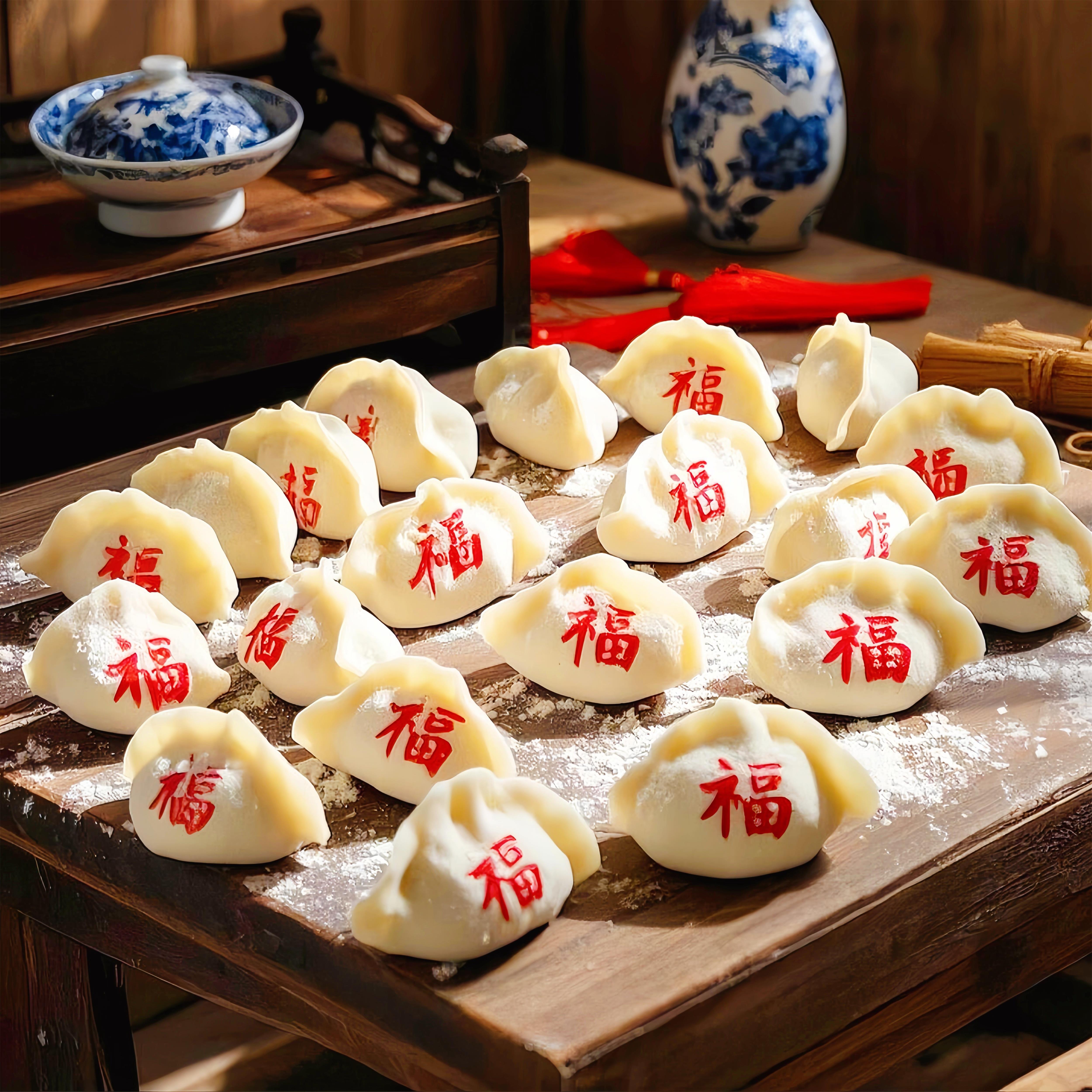 饺子印章福字食品级diy模具福禄寿喜家用新年包饺子喜庆馒头糕点