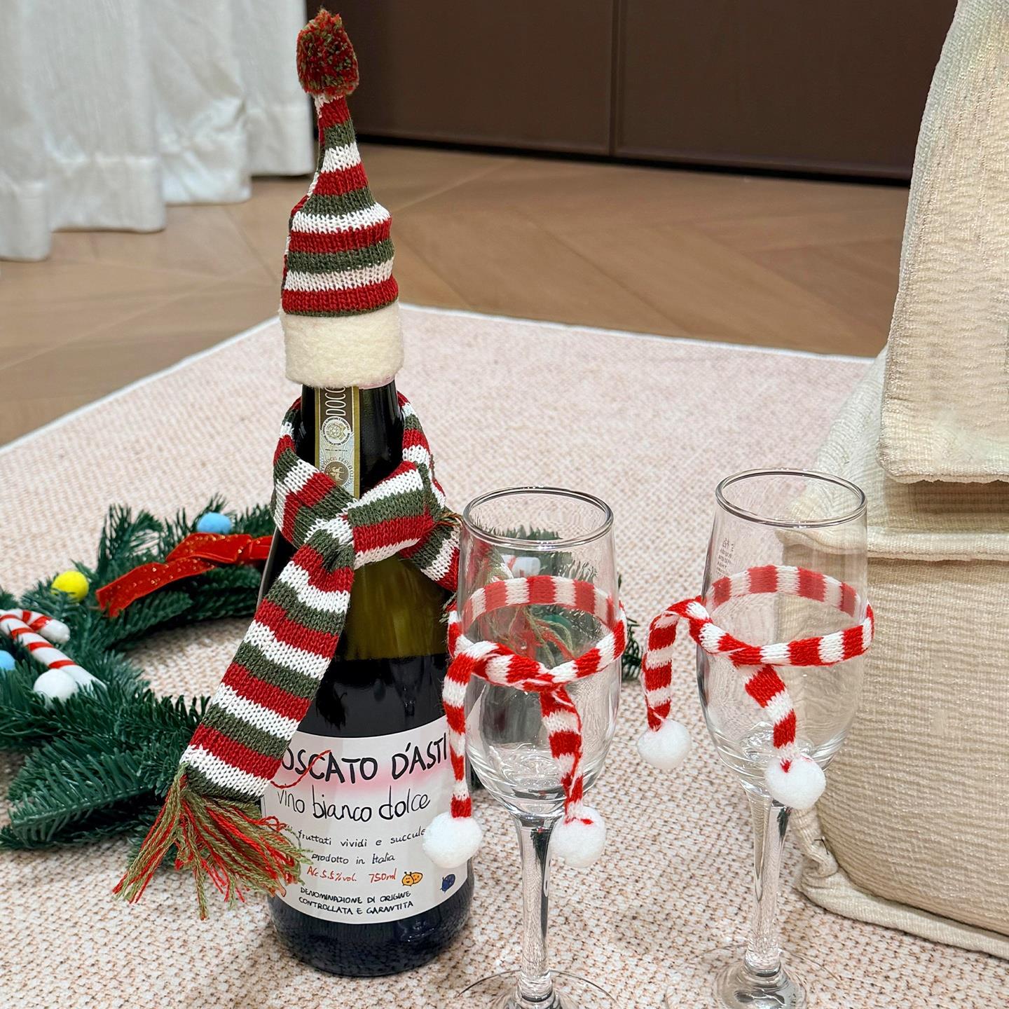 圣诞帽圣诞节围巾咖啡厅圣诞氛围创意布置圣诞氛围装饰小配件diy