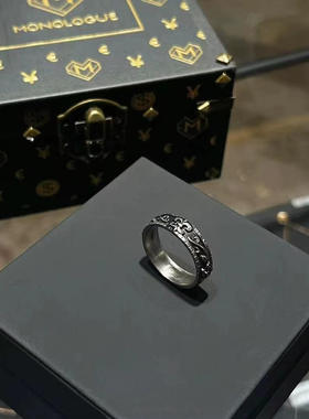 铜小红书同款做旧黑戒指/指环