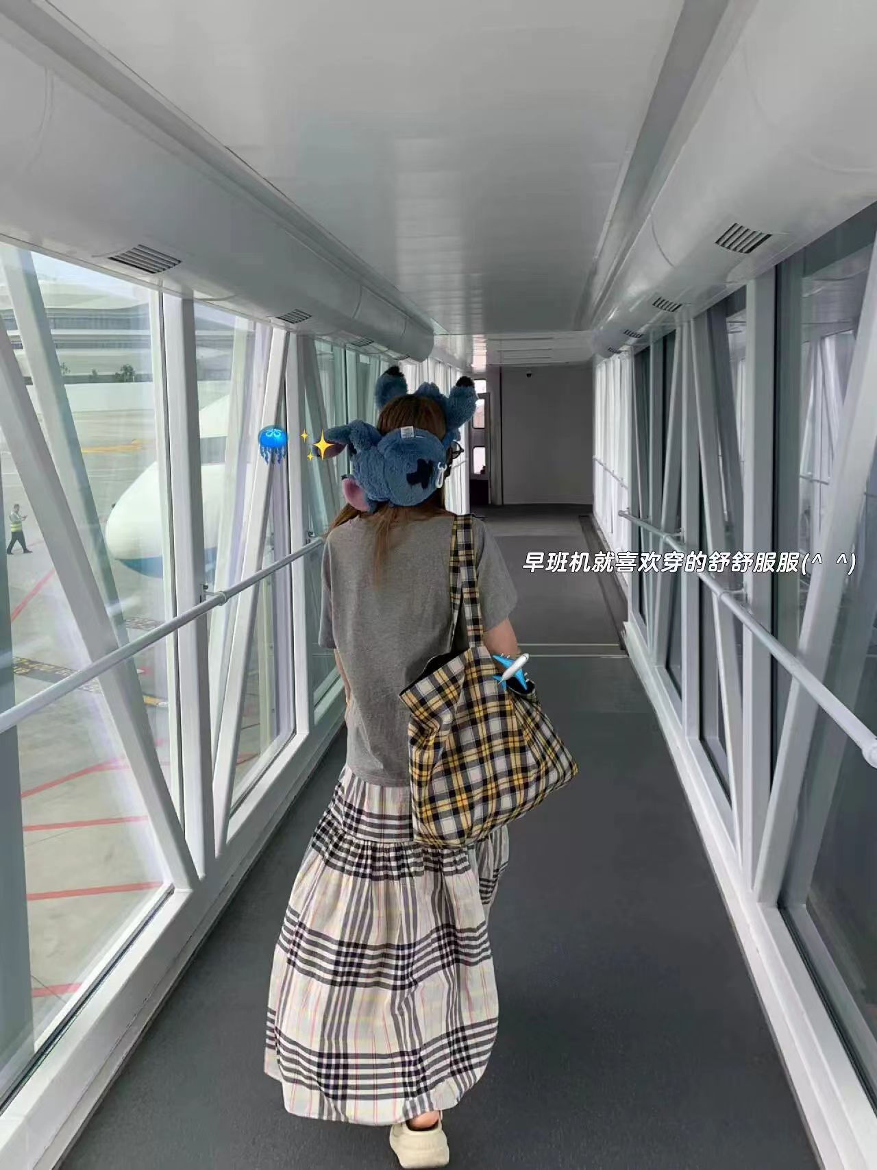 格纹帆布包包女大容量通勤单肩包