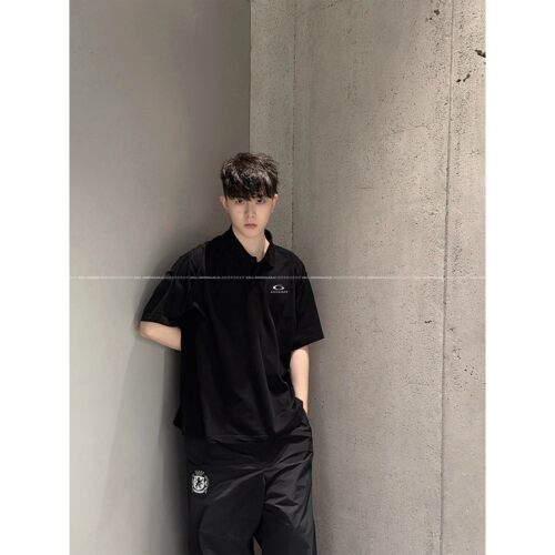「loop系列」VANA ILUSION 圆环字母刺绣廓形POLO衫男女翻领短袖