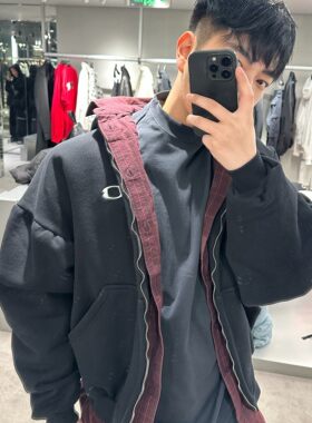 「真四件套」VANA ILUSION 四合一双环拉链帽衫拼接衬衫戴帽外套