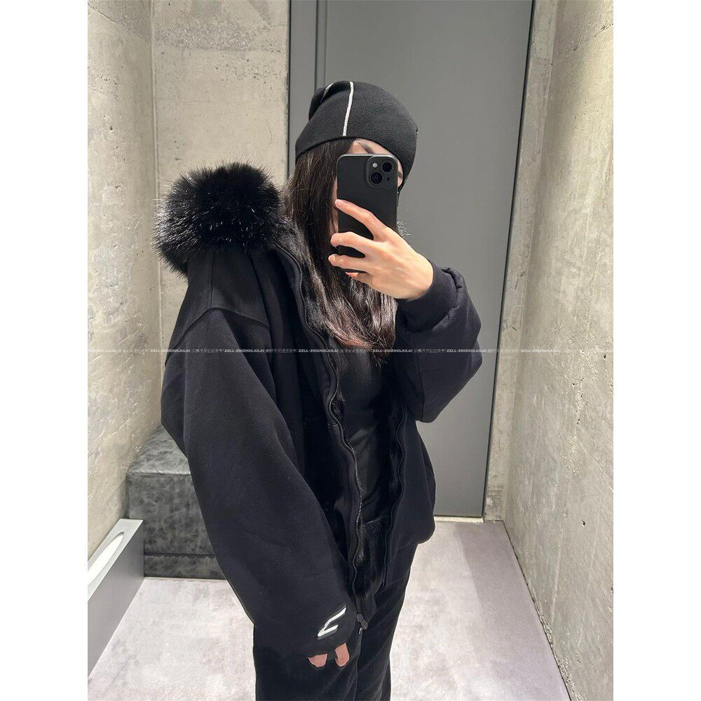 「SKI滑雪新季」VANA ILUSION 3B字母刺绣皮草卫衣连帽衫男女款潮