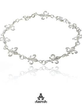 AIKIMYA鸢尾花925纯银手链高级感小众轻奢叠戴百搭时尚手饰潮男女