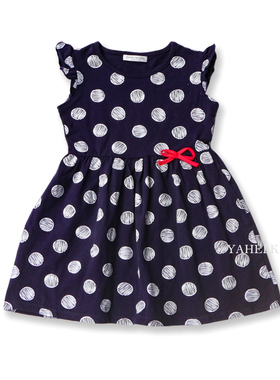 外贸原 版型面料超好！topfeel*ng女童连衣裙夏短袖裙子纯棉休闲