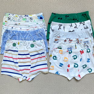 斑比儿童内裤男童平角短裤纯棉四角裤莫代尔棉100-150码四季内裤