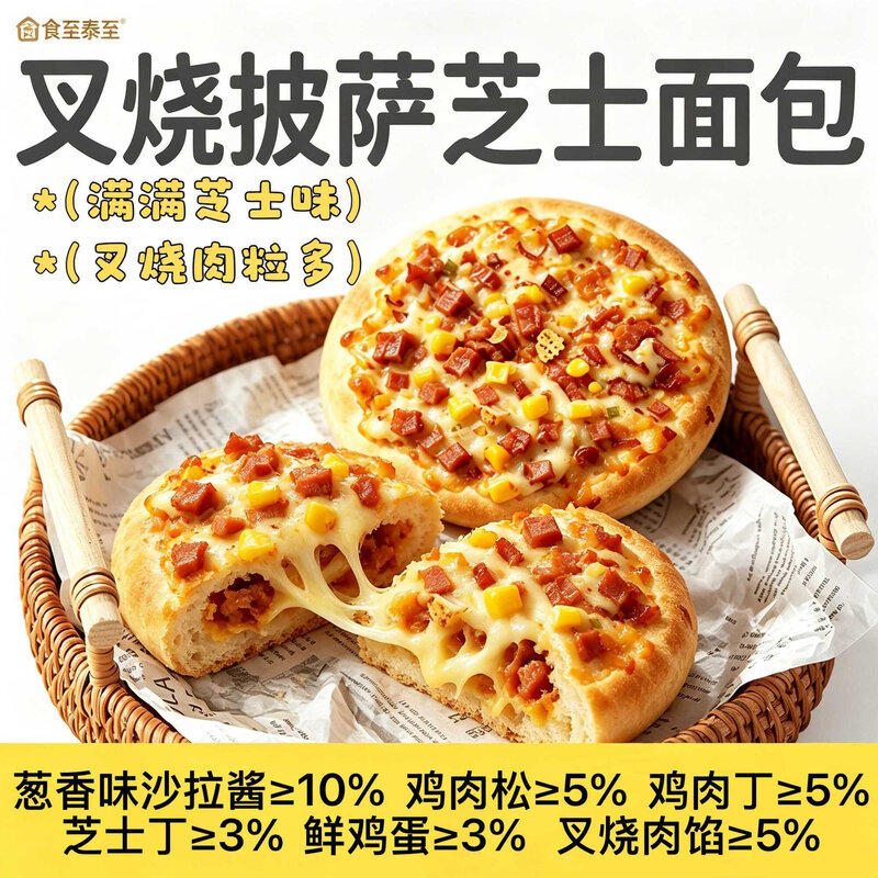 新品叉烧披萨芝士面包早餐夹心学生宿舍办公囤货糕点学生零食整箱