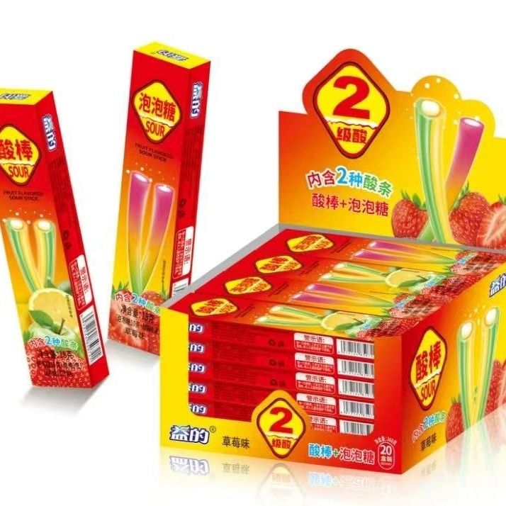 益的糖酸泡泡糖童年新款零食校园新晋爆款长条怀旧零食糖果奖励