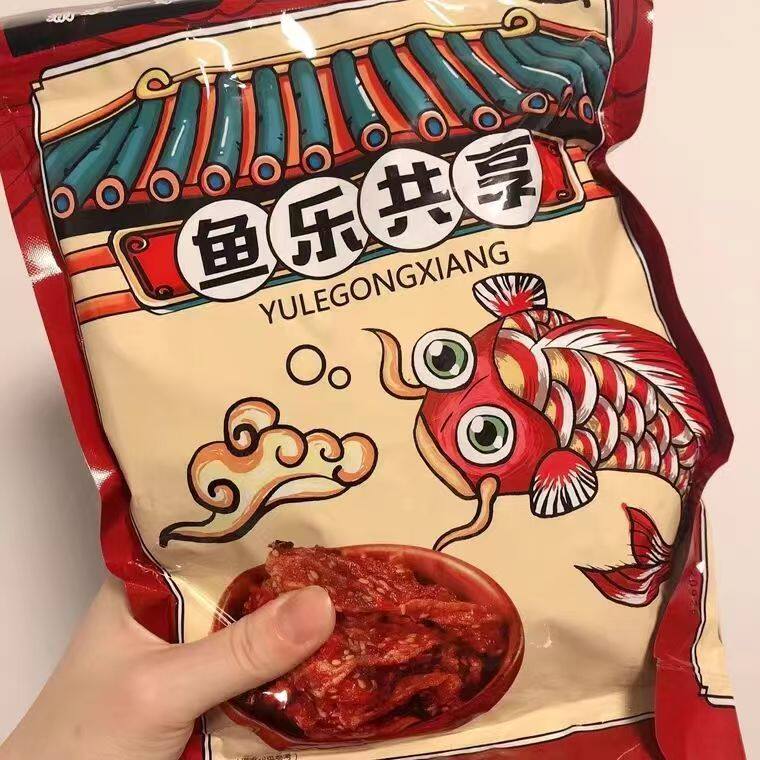 甜辣鳕鱼皮蜜汁香辣鱼皮干香脆鱼皮即食鱼学生爱吃解馋小零食网红
